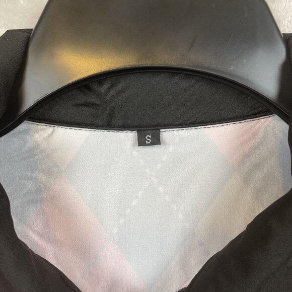 Soneven Long Sleeve Argyle Print Collared Shirt Small 88% Polyester 12% Elastane - Picture 3 of 8